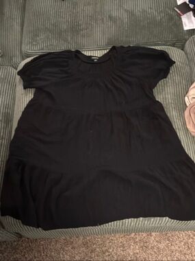 Torrid Black Smocked Neck Short Sleeve Dress